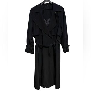 Urtex vintage Elegant Black Trench Coat size 12